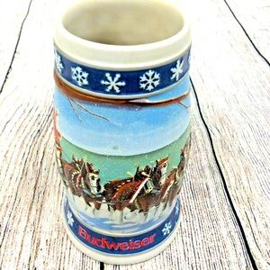 1995 Budweiser Holiday Stein titled "Lighting The Way Home"